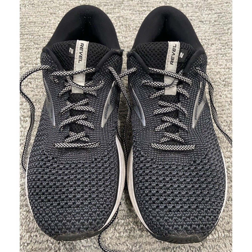 Brooks Running Shoes‎ Women's Size 9.5 Black Revel 2 Knit Athletic Sneaker Lace